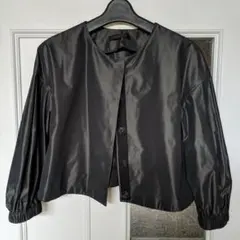 vivaprestoのタフタショートボレロ　L　黒×玉虫色　オケージョン