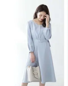 フレアワンピース PROPORTION BODY DRESSING 水色 ベルト
