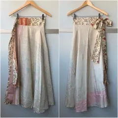 インドサリー リバーシブル ロング巻きスカート 民族衣装 vintageのサムネイル