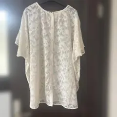レース 半袖トップス ホワイトのサムネイル