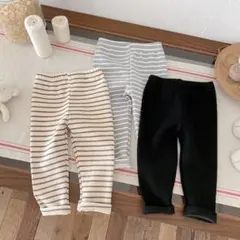 Baker 裏フリースボーダーレギンス アイボリー ブラウン 90