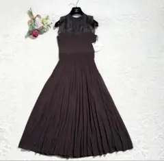 新品　ハーリップトゥ　Pleated Lace Knit Dress 24年