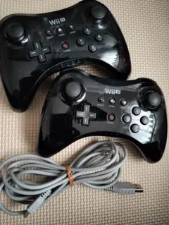 ニンテンドーWiiu　Proコントローラー ブラック2つ