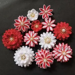 つまみ細工パーツ　紅白