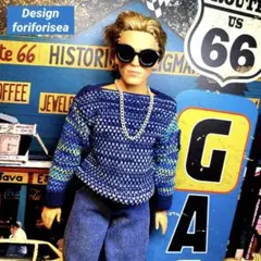 バービーケン　ナチュラル染め風ニット★チェーンネックレス