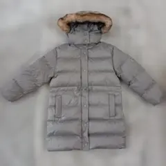 【美品】COACHグレー フード付きダウンジャケット Cロゴ　Sサイズ