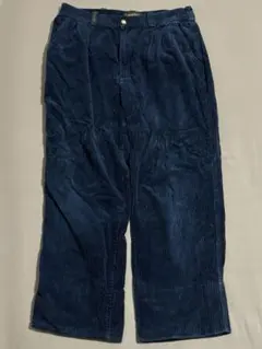 ネイビー コーデュロイ ワイドパンツ