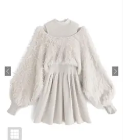 前後2Wayシャギードッキングニットミニワンピース [tu972]