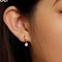 ミニ スタッド ピアス ゴールド つけっぱなし 925 CZ ダイヤ