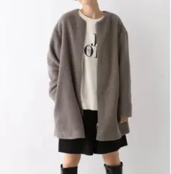 ボアコート ノーカラージャケット