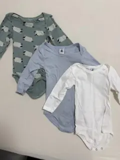 PETIT BATEAU ベビーロンパース 3点セット