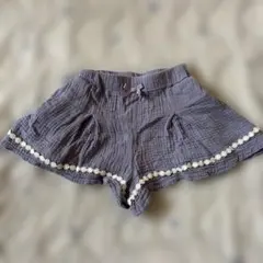 グレー フリル付き ハーフパンツ 100