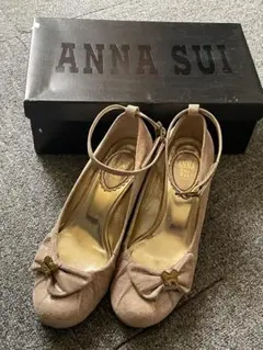 ANNA SUI/アンナスイ　アンクルストラップ付きラメパンプス　サイズ3のサムネイル