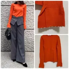 【Black Friday！】 LOUNIE 袖口パール リブニット