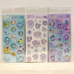 すりガラス風シール 3点★ サンリオ キティ シナモン クロミ マイメロ プリン