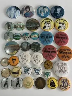 VINTAGE 70年代〜80年代　ヴィンテージ 缶バッジ まとめ売り　イギリスのサムネイル