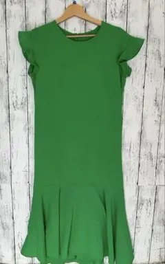 美品♡KHARIS ANGEL ノースリーブ　フレアロングワンピース　グリーン