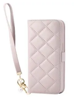 薄いピンク キルティング iPhone用ケース