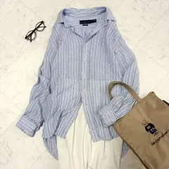 POLO RALPH LAUREN(ポロラルフローレン)：リネンシャツボーダー麻