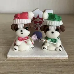 ふたりのシーズー♡クリスマス╰(*´︶`*)╯♡ハンドメイド粘土