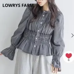 LOWRYS FARM 2wayシャーリングブラウスFサイズパフスリーブ