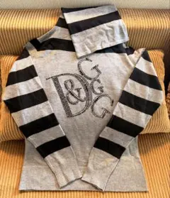 D&G ストライプニットセーター 長袖 グレー/ブラックのサムネイル