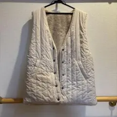 アイボリー キルティングダウンベスト