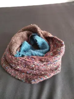 かおかお様専用美品‼️ブラウン・青 ニットスヌード✨