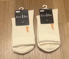 ① イーストボーイ　EASTBOY レディースソックス　靴下　婦人　オレンジ刺繍