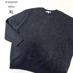JWANDERSON ユニクロスフレヤーンクルーネックセーター　チャコールグレー