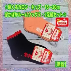 【新品】★履く★ホカロン★キッズ★15〜20㎝★ルームソックス★２足組〈A〉