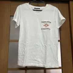 ホワイト Vネック Tシャツ ポケット付きのサムネイル