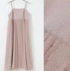 美品✽COLZA　コルザ　チュール使いキャミワンピ　シアーロングワンピース　М