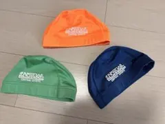 セントラル　水泳帽　オレンジ・緑・紺