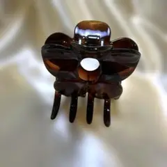 花形クリアブラウン　ヘアクリップ