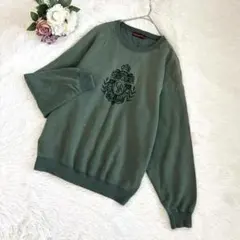 チャップス ラルフローレン（L）ビッグロゴ 刺繍 スウェット トレーナー 深緑のサムネイル