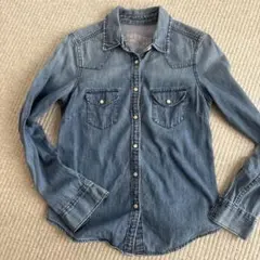 Gap 1969 デニムシャツ 長袖 インディゴ XXS