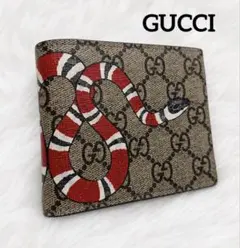 907✨極美品✨GUCCI グッチ 二つ折り財布 キングスネーク GGスプリーム