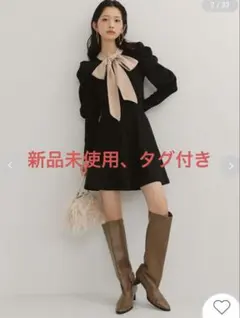 ちこちゃん様専用リリーブラウン ボウタイニットセットアップ