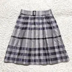 【美品】 バーバリー 三陽商会 シルクブレンド チェック スカート 38
