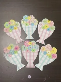 花束ペーパークラフト素材 6枚セット