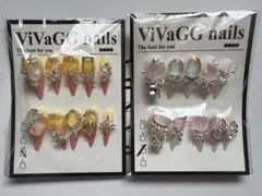 装飾付きネイルチップ 2セット　Ｍサイズ　まとめうり