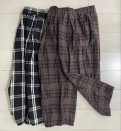 season reason チェック柄 コクーンパンツ 2枚セット