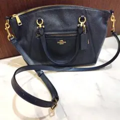 《お値下げ》　コーチ　coach 　2way 　ショルダーバッグ　ネイビー