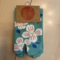 花柄 足袋 Mサイズ 緑