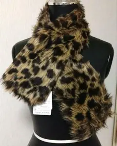 今週で削除◆新品未使用◆レオパード柄 フェイクファー マフラー