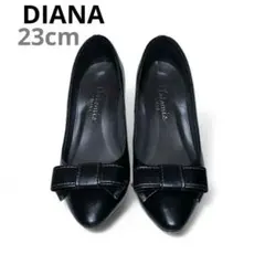 美品　DIANA　パンプス　リボン　23cm　革　　ヒール　箱あり