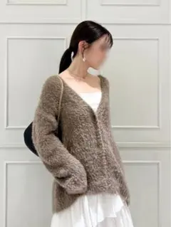 SNIDEL ラメシャギーカーディガン
