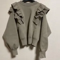 NI☆apartby lowrysフリル付きベージュ色長袖セーターF