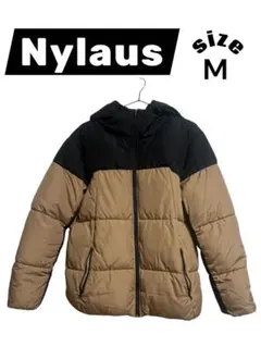 Nylaus ダウンジャケットバイカラー （ゴールドブラック）フード付きMサイズのサムネイル